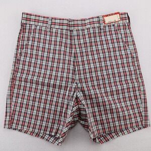 McGregor Sportswear Mens Vintage Plaid‎ Shorts Red Blue Green Size 36 6311 NWT